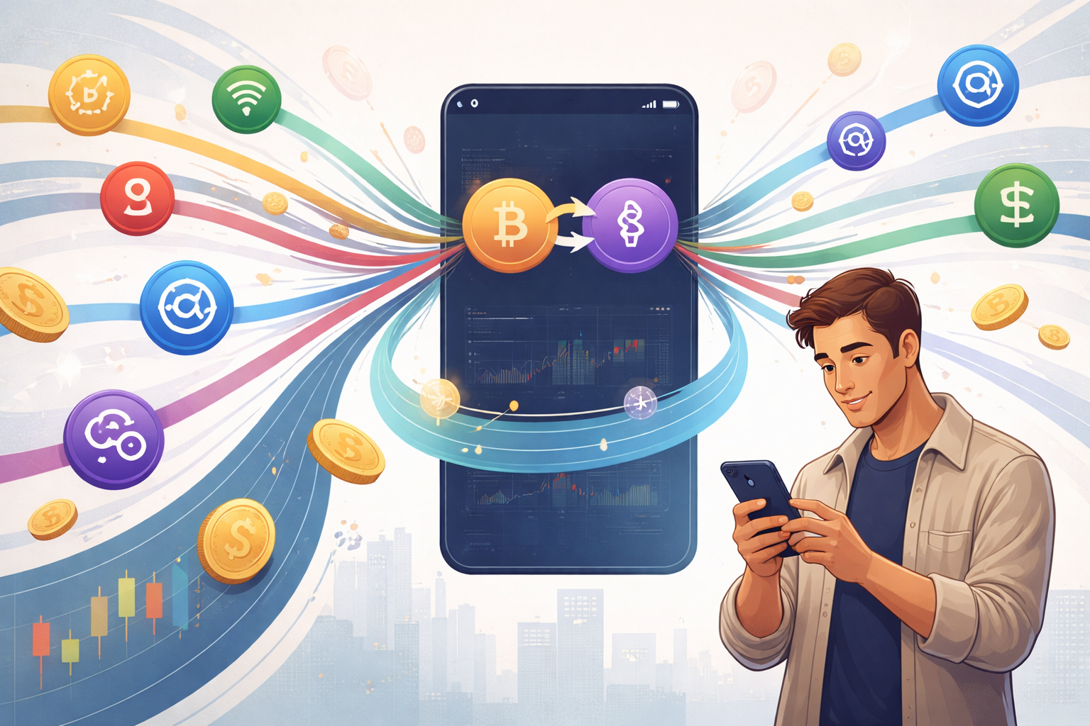 Non-custodial swap execution across fragmented liquidity