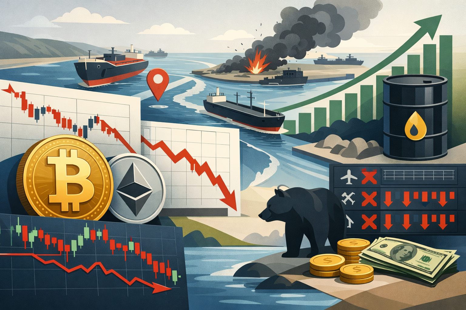 When BTC and ETH Trade Like Macro Assets: Why Fast Cross-Asset Swaps Matter in Oil-Driven Risk-Off Markets