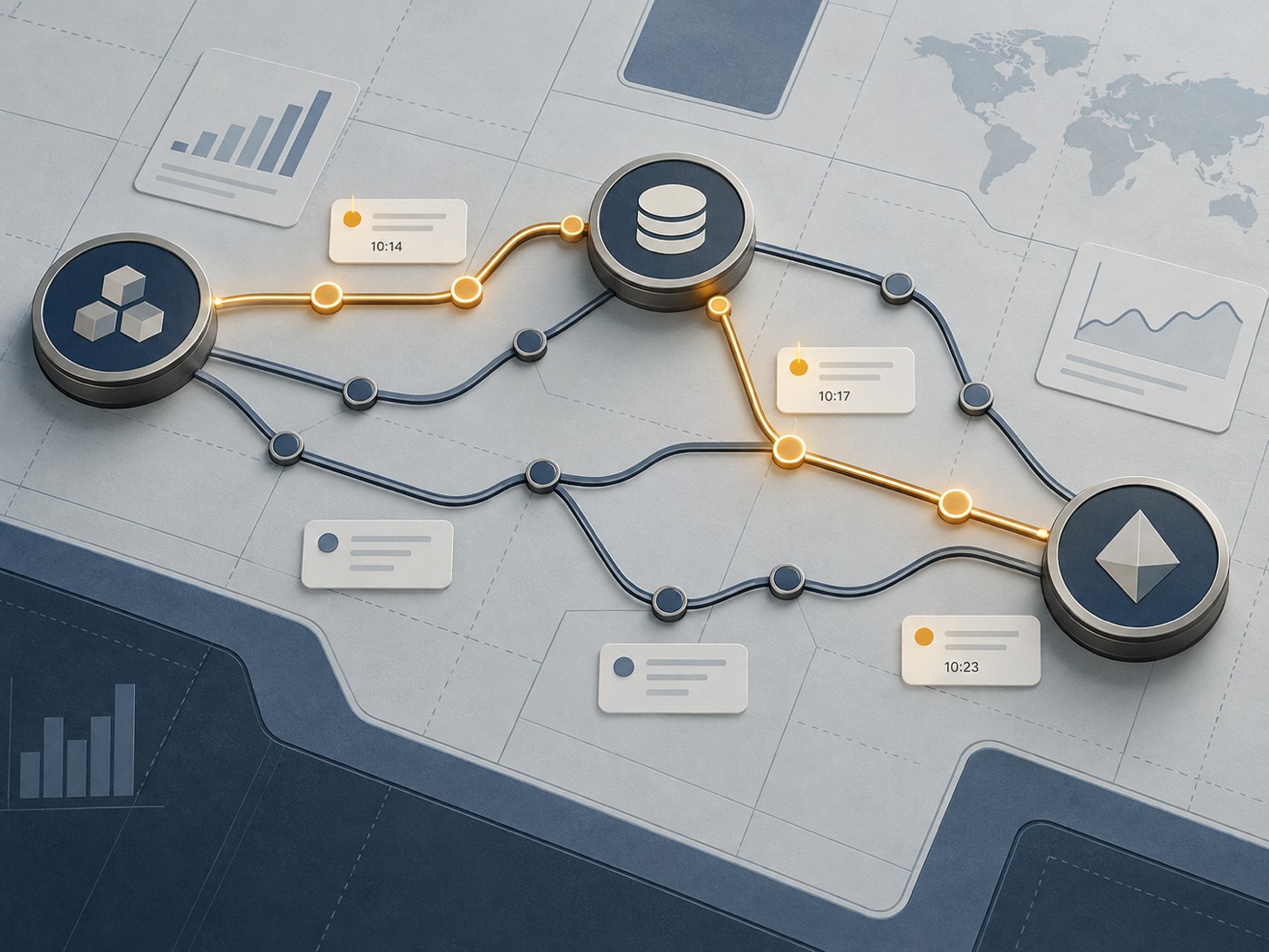 Editorial view of a digital asset routing rulebook