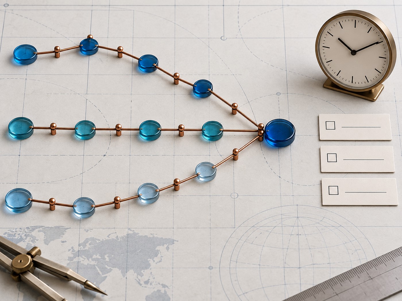 Editorial illustration of Arc launch liquidity routes forming across stablecoin venues